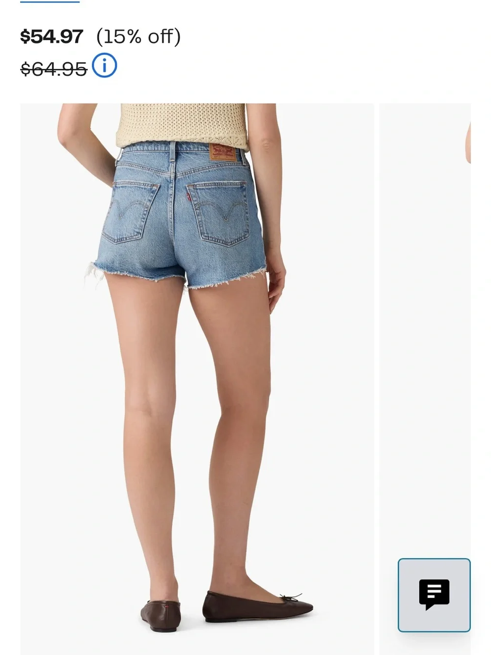 Levi's Light Blue Frayed Hem Denim Cutoff Shorts